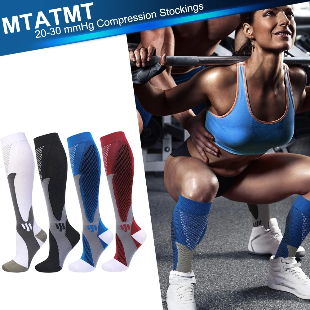 1 пара компрессионных носков для мужчин и женщин 20-30 мм рт. ст. медицинская поддержка спортсменов медсестер циркуляция полет атлетическая