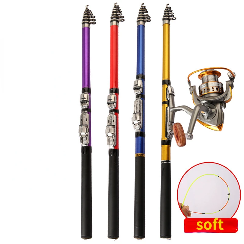 Rock Fishing Rod Small FRP Soft Tail  Portable Telescopic Short Joint Long Range Vara De Pesca Canne a Peche