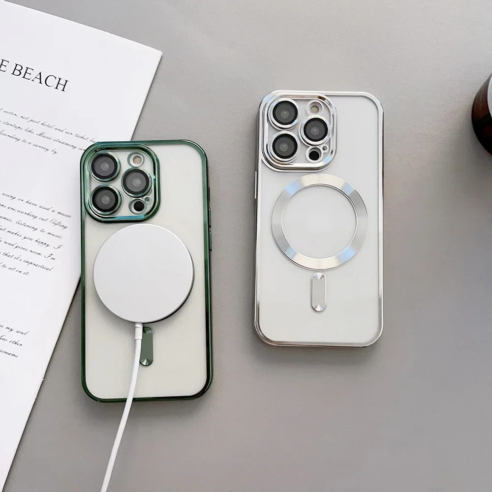 

For Magsafe Magnetic Wireless Charging Case For iPhone 15 14 13 12 11 Pro XS Max XR X 8 Plus SE 2022 2020 Soft TPU Back Cover