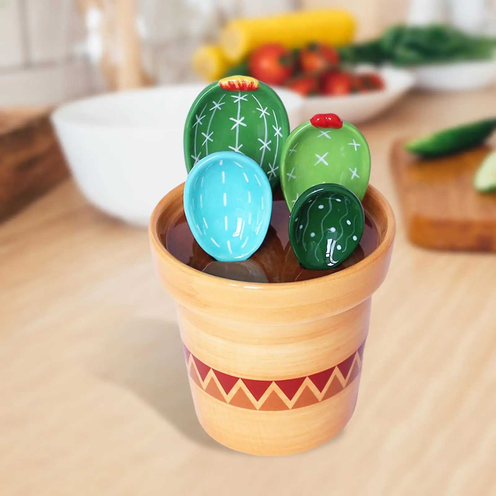 

Creative Cactus Scale Spoons Measuring Weighing Ceramic for Baking Kitchen