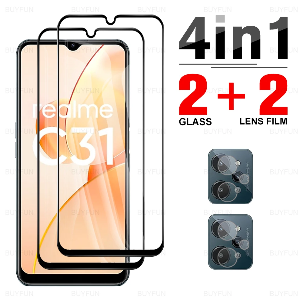 

Защитное стекло 4 в 1 с полным покрытием для объектива камеры Oppo Realme C31 6,5 дюйма