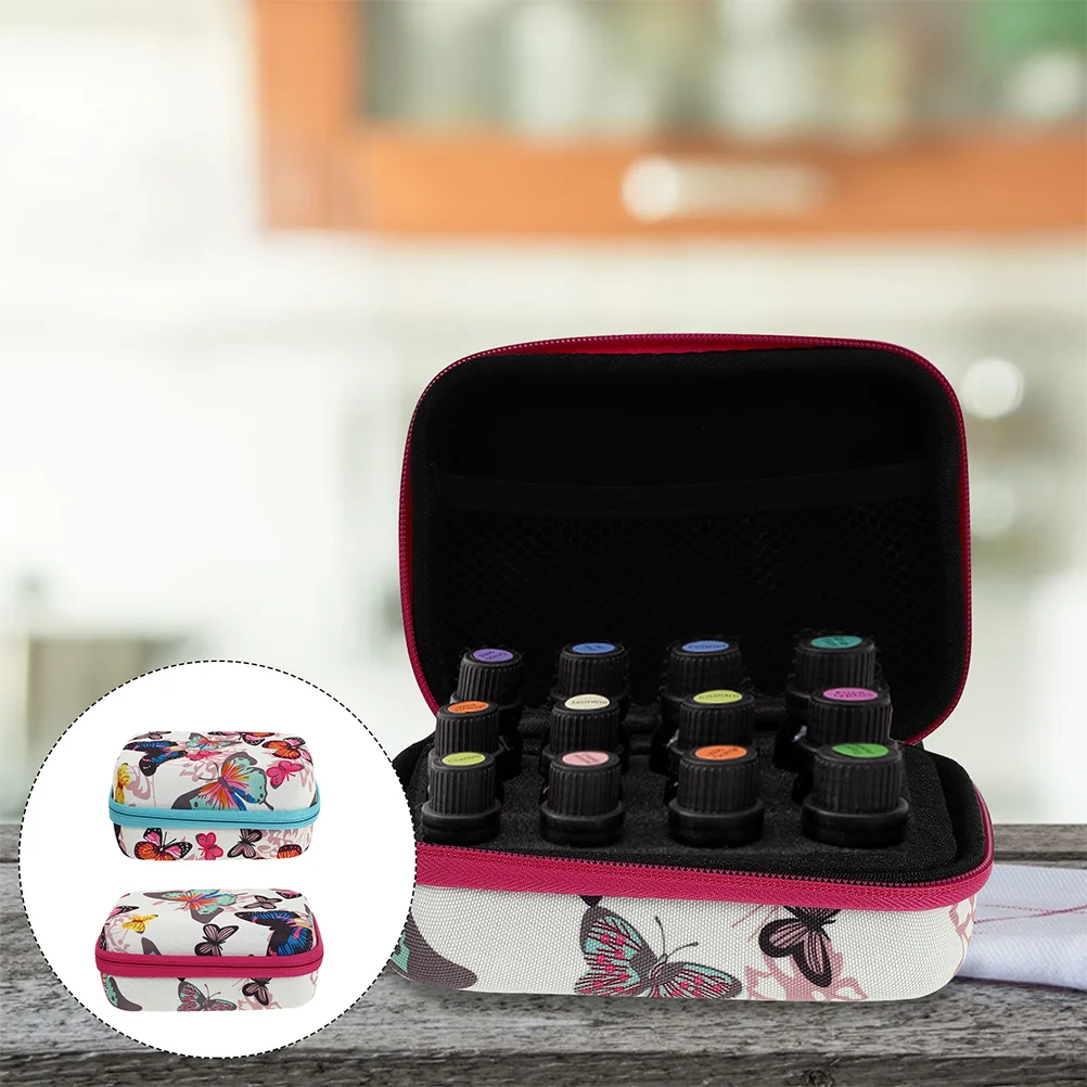 

2Pcs Compartment Mini Bottle Bag Printed Essential Oil Bottle Bag Packing Bag