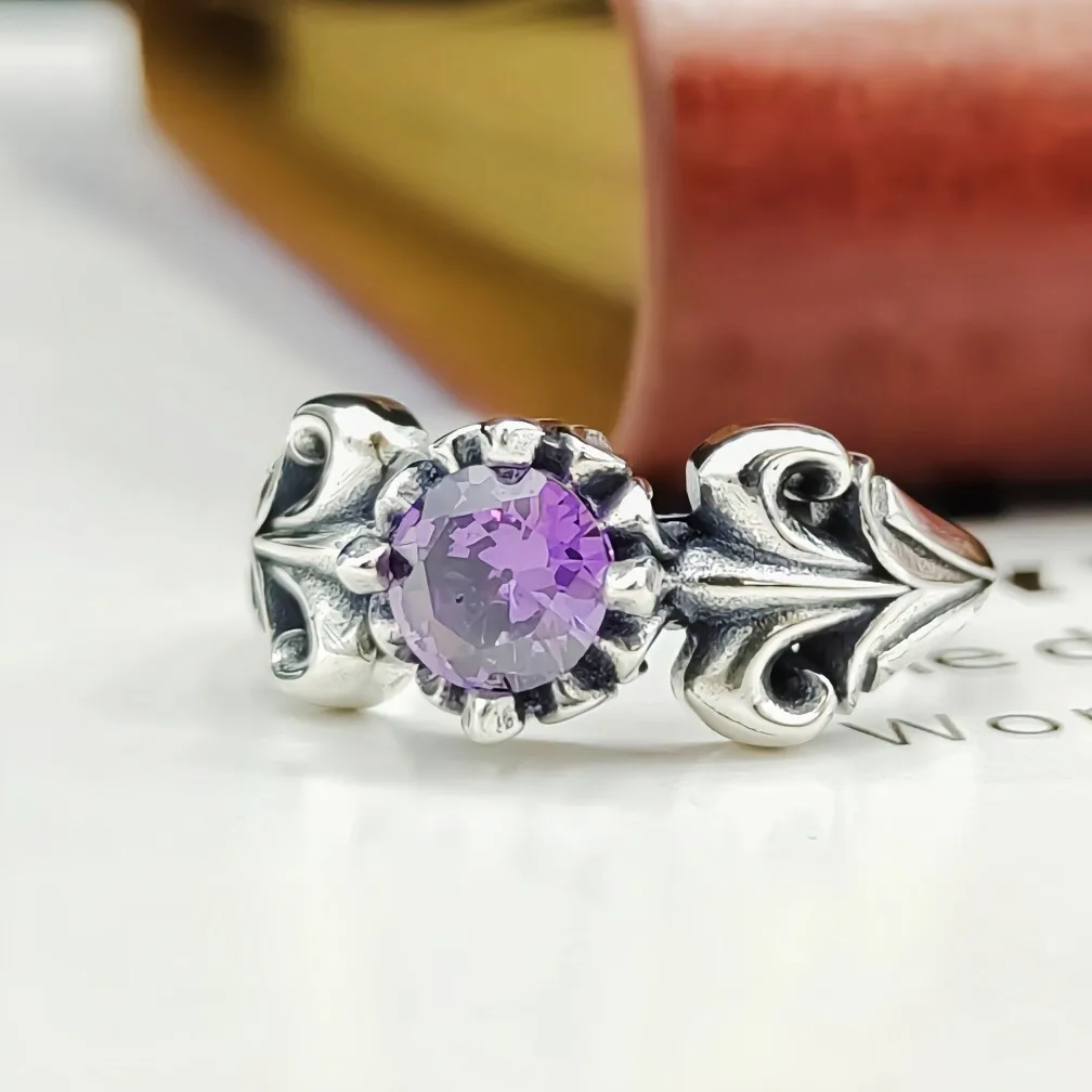 

S925 Sterling Silver Zircon Ring with Open Style Luxury and Unique Design Sense Ins Cool Style Ring Women's Trend