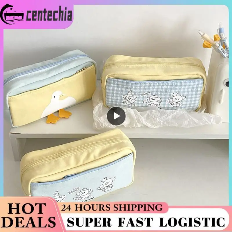 

Fashionable Has Many Uses Pencil Case Stylish Design High Capacity Makeup Storage Box School Supplies Convenient Compact Size