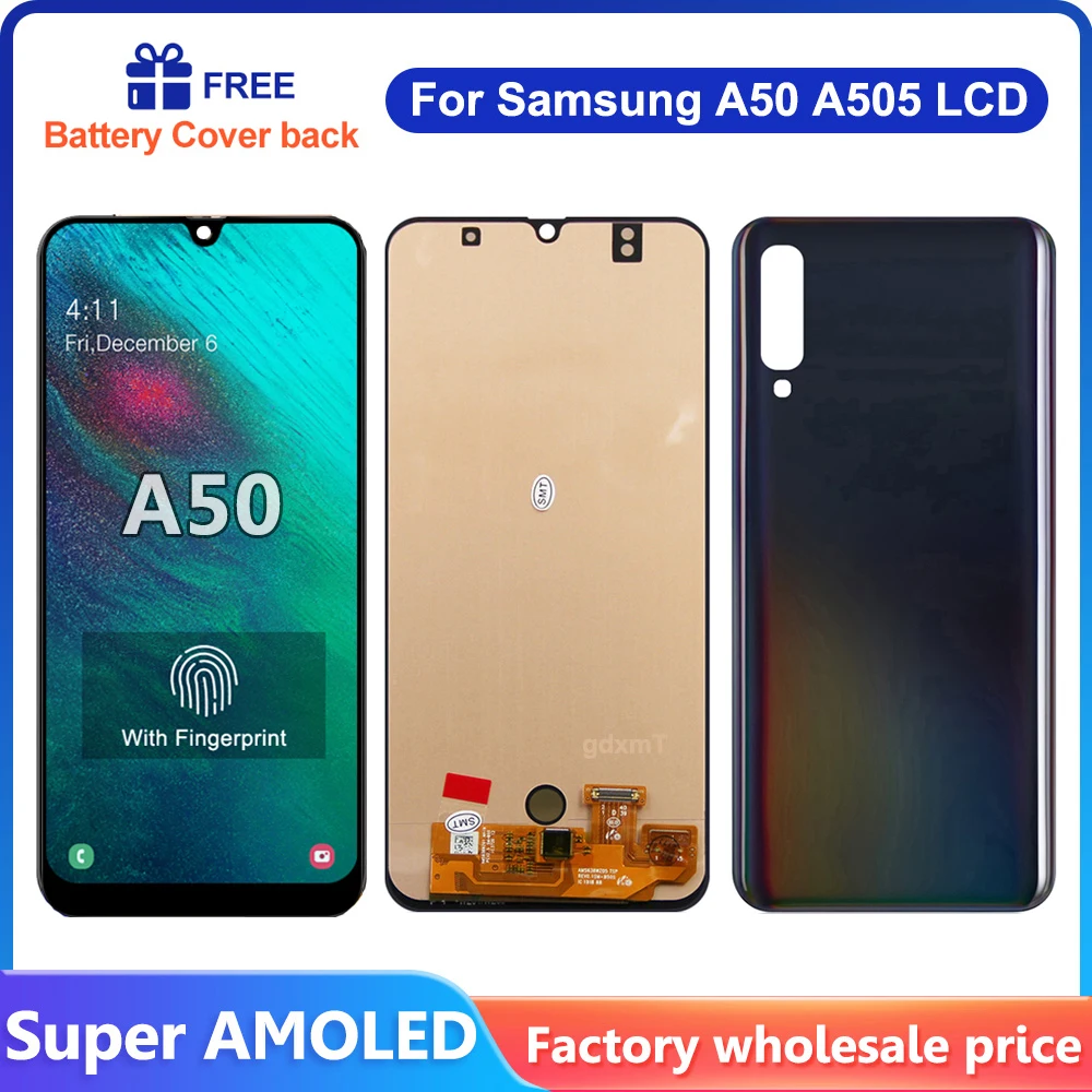 100% Оригинальный ЖК-дисплей для Samsung Galaxy A50 ЖК-дисплей сенсорный экран дигитайзер в сборе для Galaxy A50 A505F/DS A505FN/DS A505FM/DS