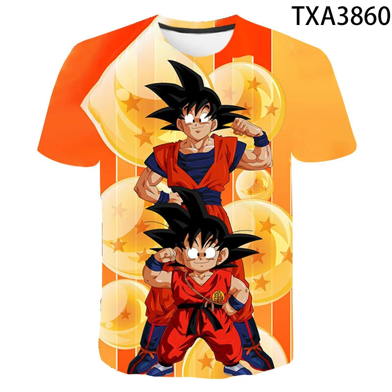 

Summer Short Sleeve Anime Print 3D T Shirt Anime Dragon Ball Men Women Children Fashion Streetwear Boy Girl Kids Cool Casual Top