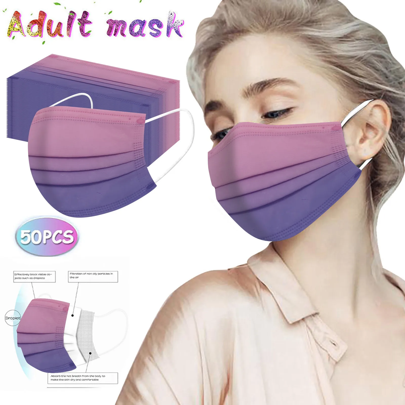 

Masque Women Man Christmas Masks Disposable 3ply Loop 10pcs Mouth Mask Breathable Protective Mask Mascarillas Halloween Cosplay