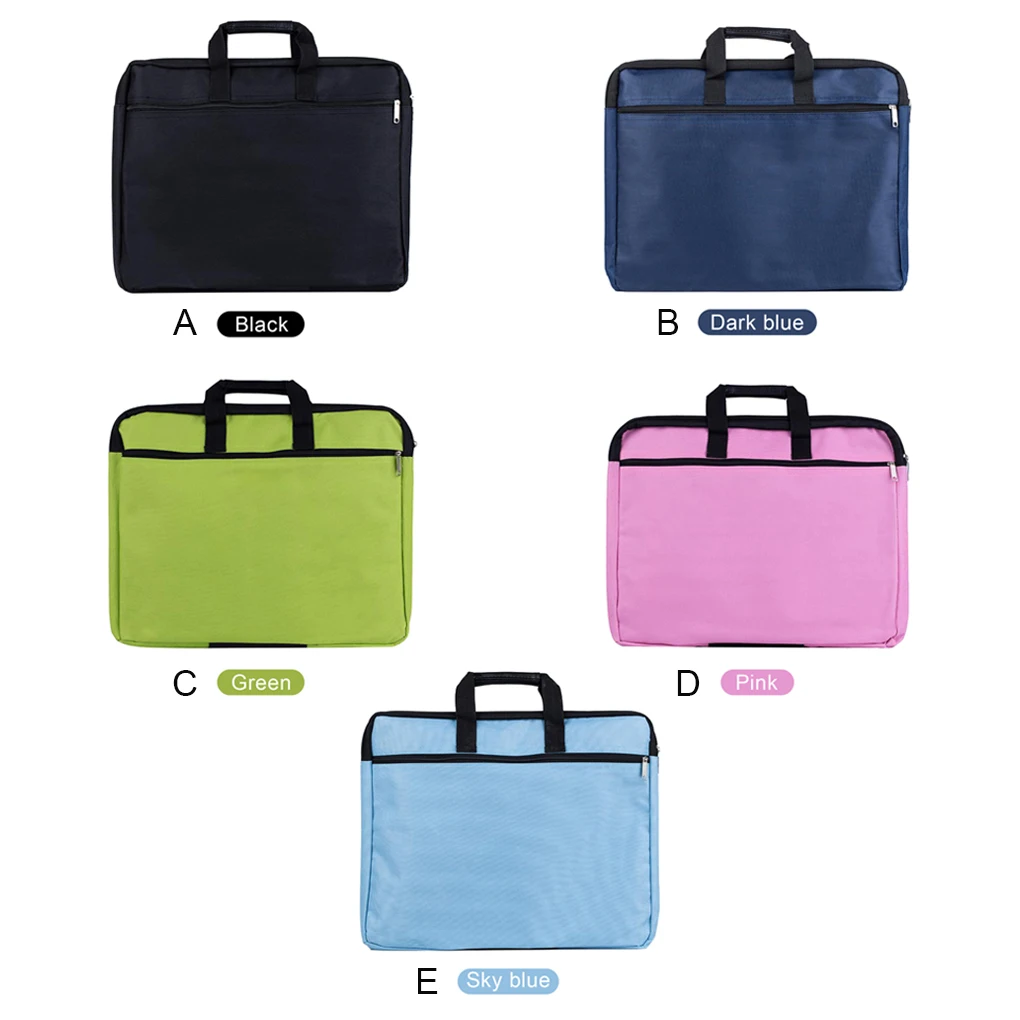 

Document Storage Bag with Handle File Bags Student Stationery Handbag Sundries for Office Outdoor Travel Sky Blue