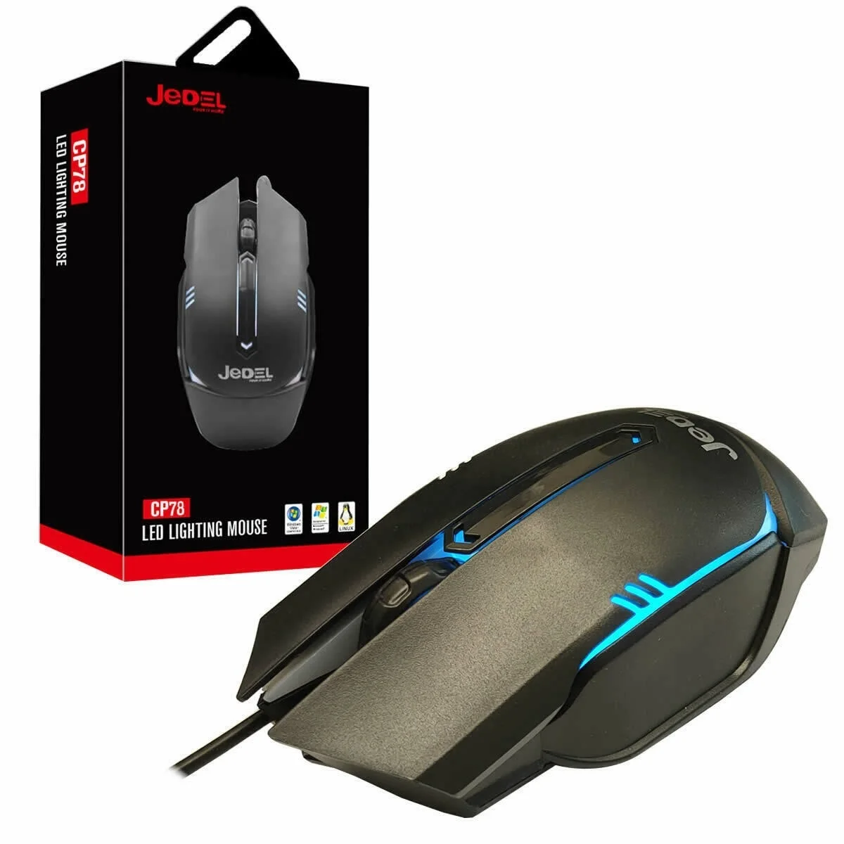 Проводная USB игровая оптическая мышь для ПК ноутбука компьютера синий светодиод