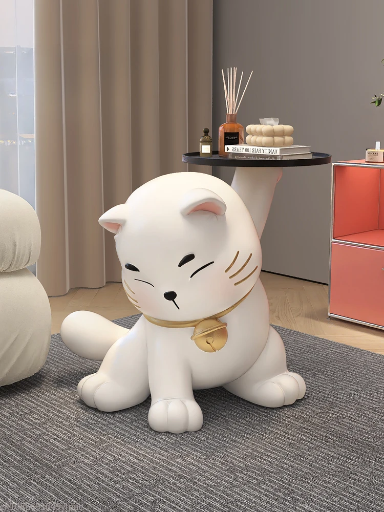 Приносящий удачу кошка боковой столик украшения для пола гостиная диван поднос