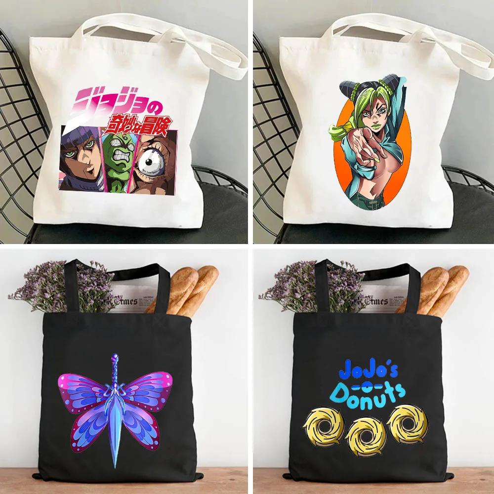 

Manga JOJO'S BIZARRE ADVENTURE JoJo Anime Tarot Lisa Jolyne Cujoh Chibi Men Women's Shoulder Canvas Totes Bags Shopping Handbags