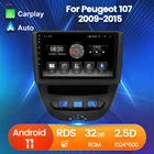 Автомагнитола 2DIN на Android 11 для Peugeot 107 2009-2015 Toyota Aygo Citroen C1 2005-2013 SWC WIFI Carplay 2.5D экран