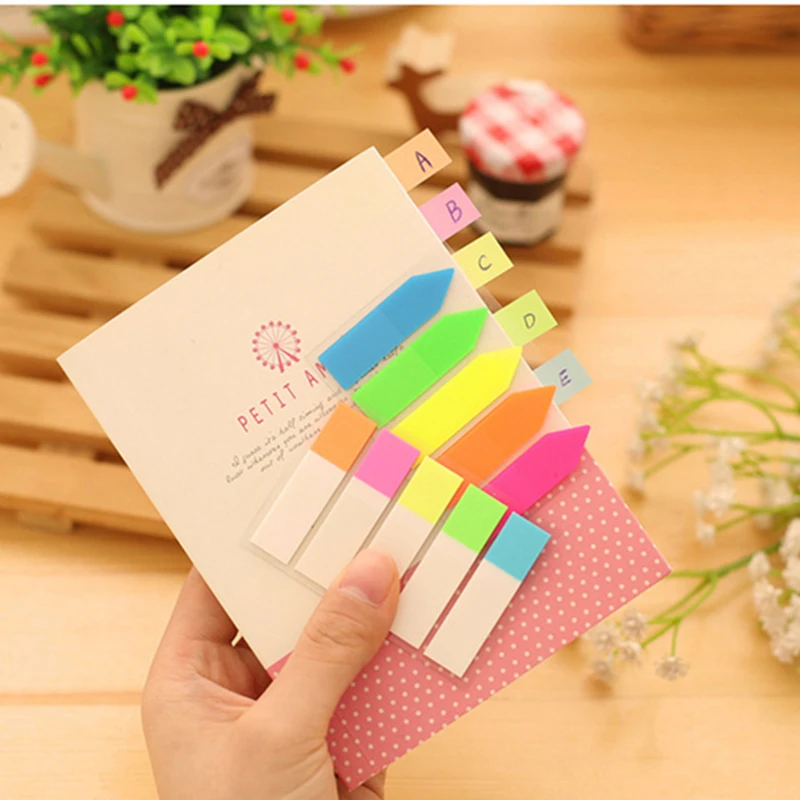 

colorful Sticky Notes Adhesive Office Rainbow Memo Pad Index Notepad Sketchbook Plan Translucent fluorescent kawaii stationery