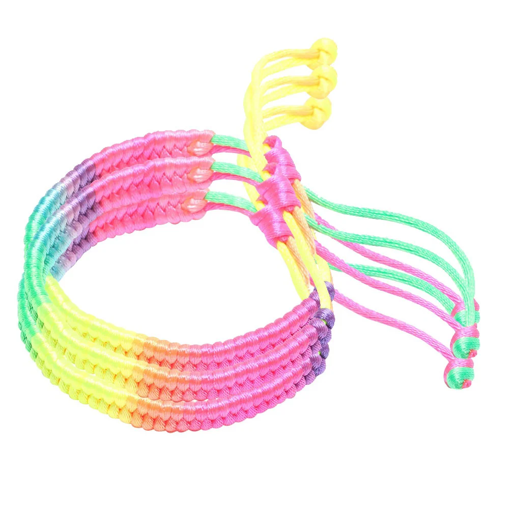 

Bracelet Hand Women Men Wristlet Weaving Colorful Woven Strap Adjustable Bangle
