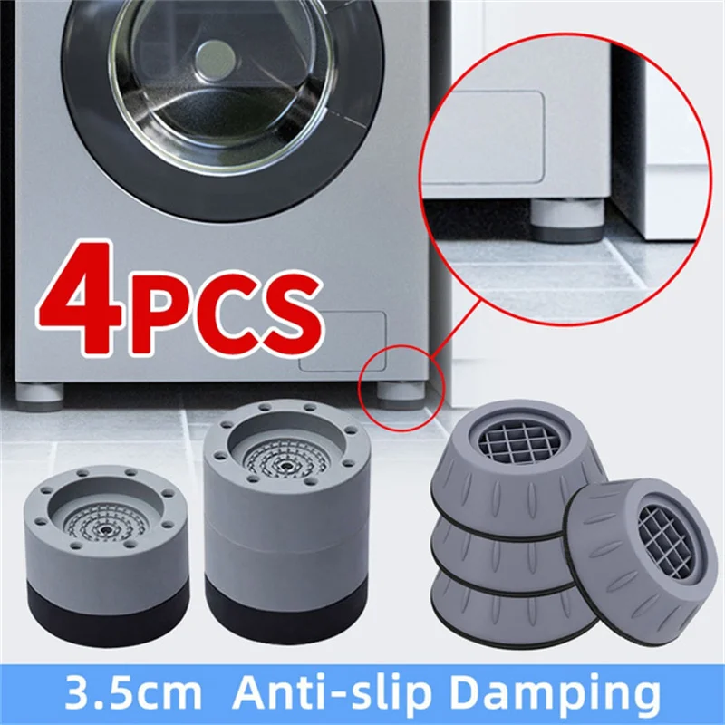 

4Pcs Washing Machine Anti-Vibration Anti-Walk Feet Pads Shock and Noise Cancelling Protects Laundry Room Floor Laundry Pads
