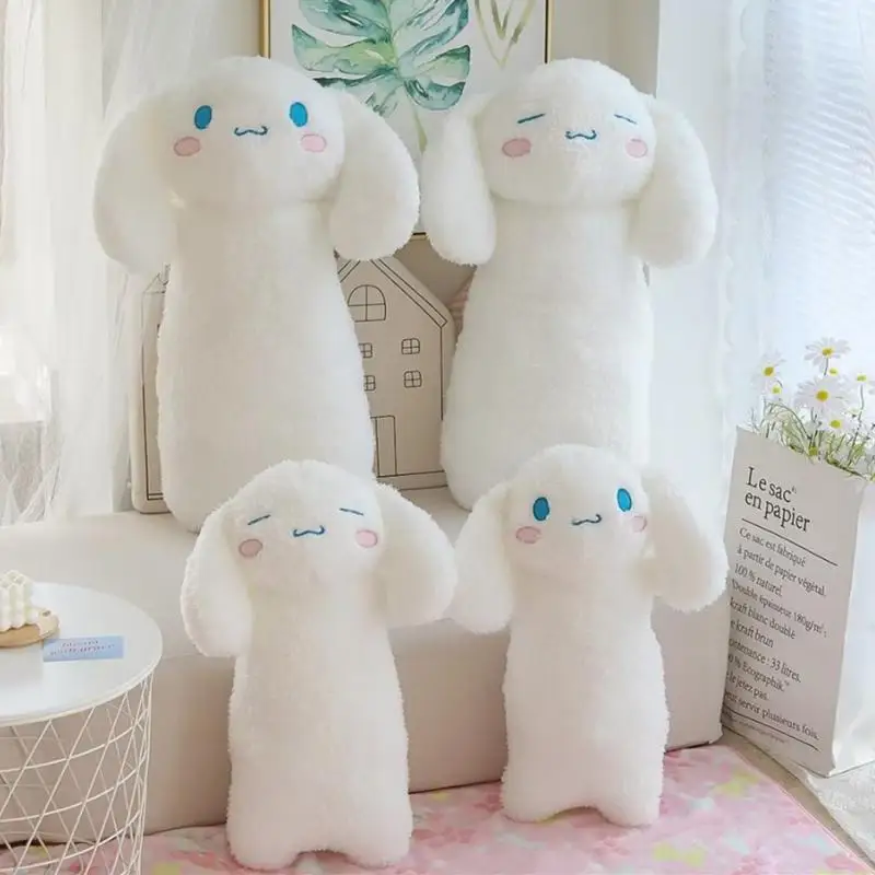 Anime Sanrio Cinnamoroll Plush Toy Soft Furry Stuffed Anime Kawaii Long Pillow Hug Plushies Back Cushion For Sofa Bed Gifts