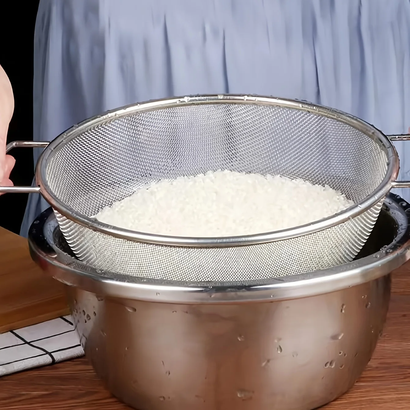 Набор из 3-х кухонных сливных корзин нержавеющей стали с ручками идеально