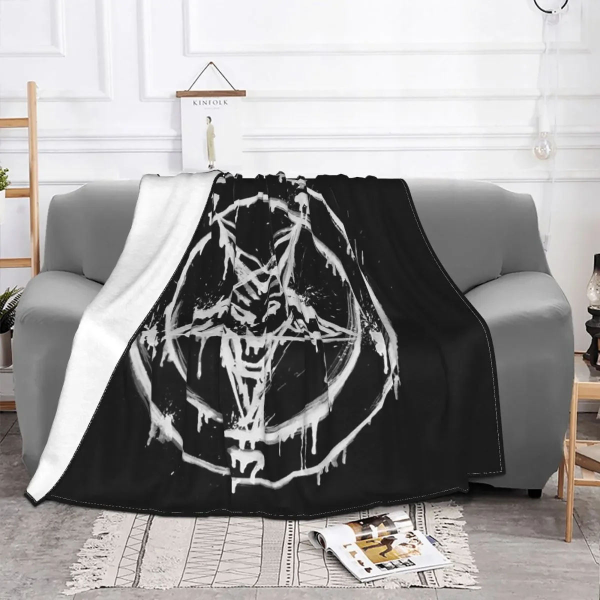 

Коралловое Флисовое одеяло Baphomet, декоративное портативное теплое покрывало для дома и автомобиля