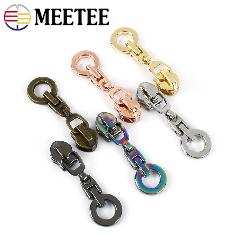 

5/10/20Pcs Meetee 5# Zipper Sliders for Nylon Zippers Clothes Luggage Bag Pocket Zip Head Puller Repair Kit Sewing Accessories