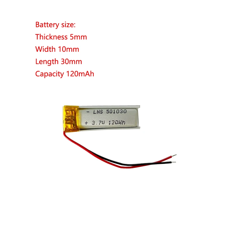 

501030 Lithium Polymer Battery 3.7v For Bluetooth Tws Earphone Recording Pen Night Light Intelligent Wearable