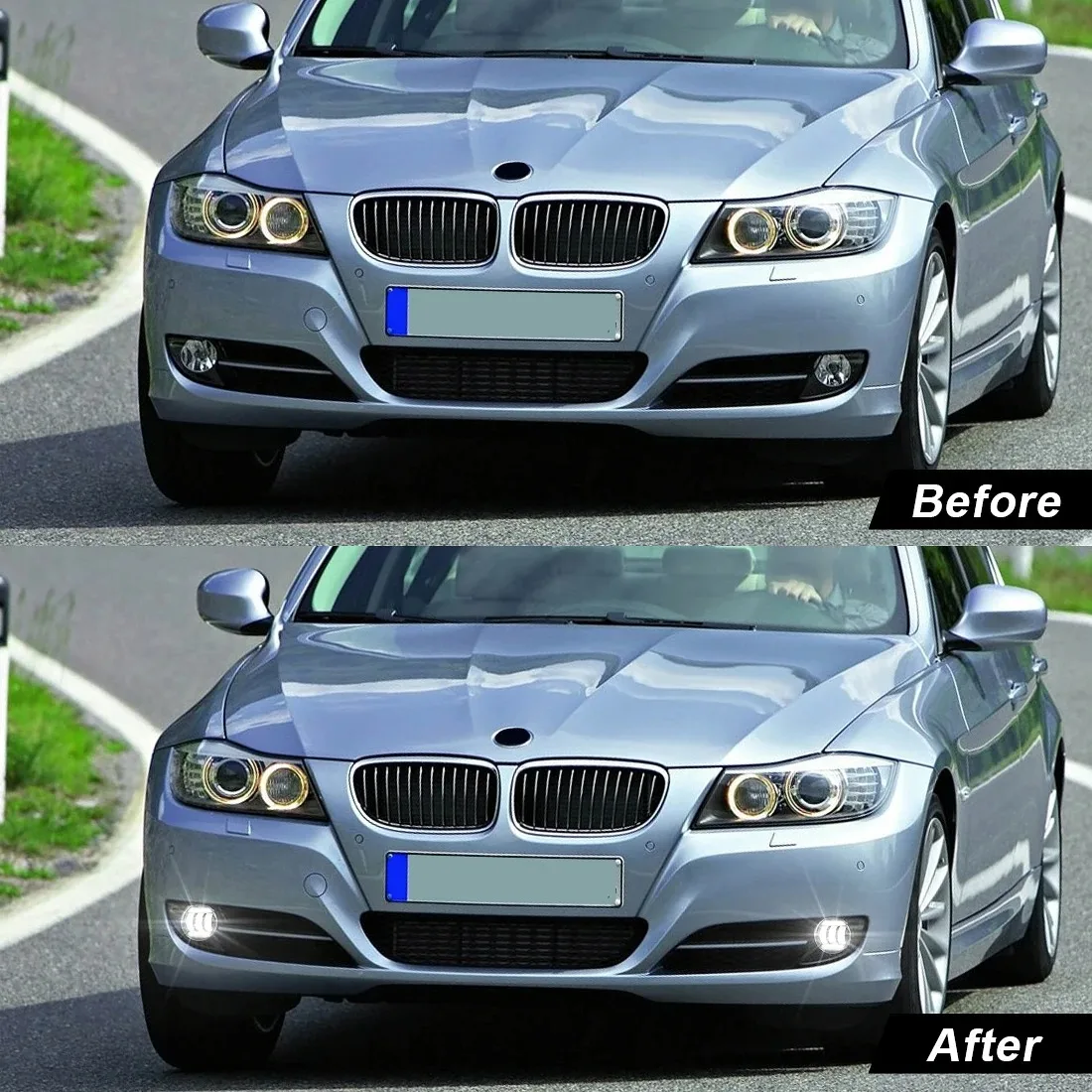 Противотуманная фара для BMW E46 E60 E61 2003-2008 с LED Angel Eyes, линзой и галогеном, аксессуар для переднего бампера (art.: 3920daaffe415) - 3920daaffe415