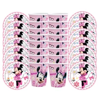 minnie mouse party decorations kids birthday disposable cutlery straws cup plate napkins tablecloth banner balloons girls party