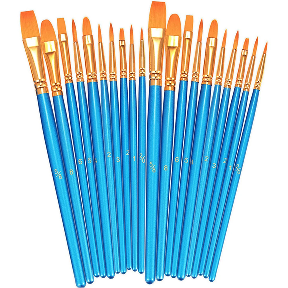 

Paint Brush Set 20Pcs Round/Flat Pointed Tip Painting Brushes Kit Kids Nylon Hair Painting Brushes for Acrylic Painting Oil