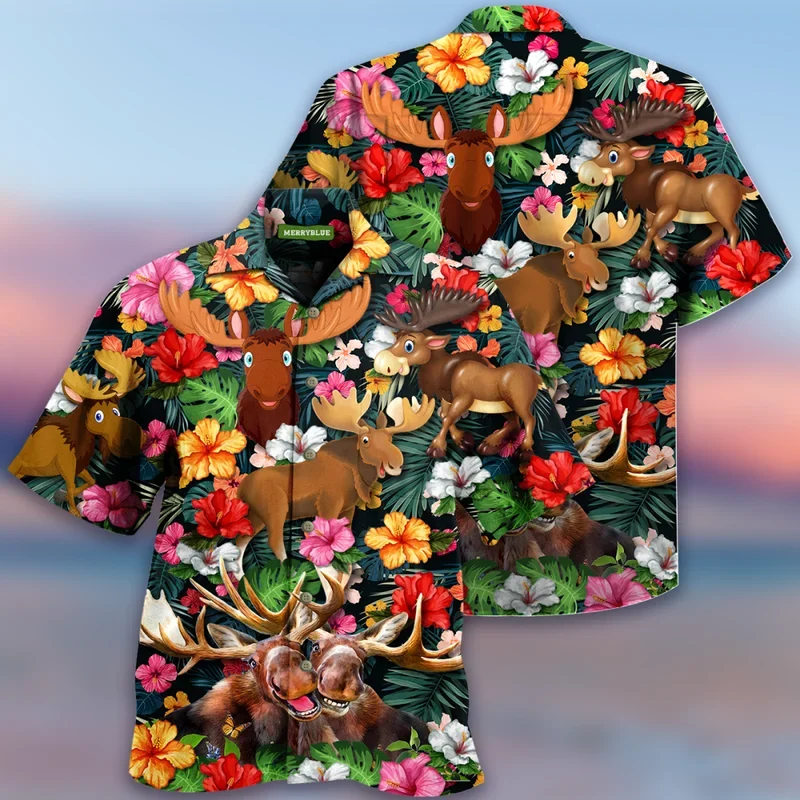 Сопробуйте рубашки для мужчин и женщин модные гавайские повседневная пляжная