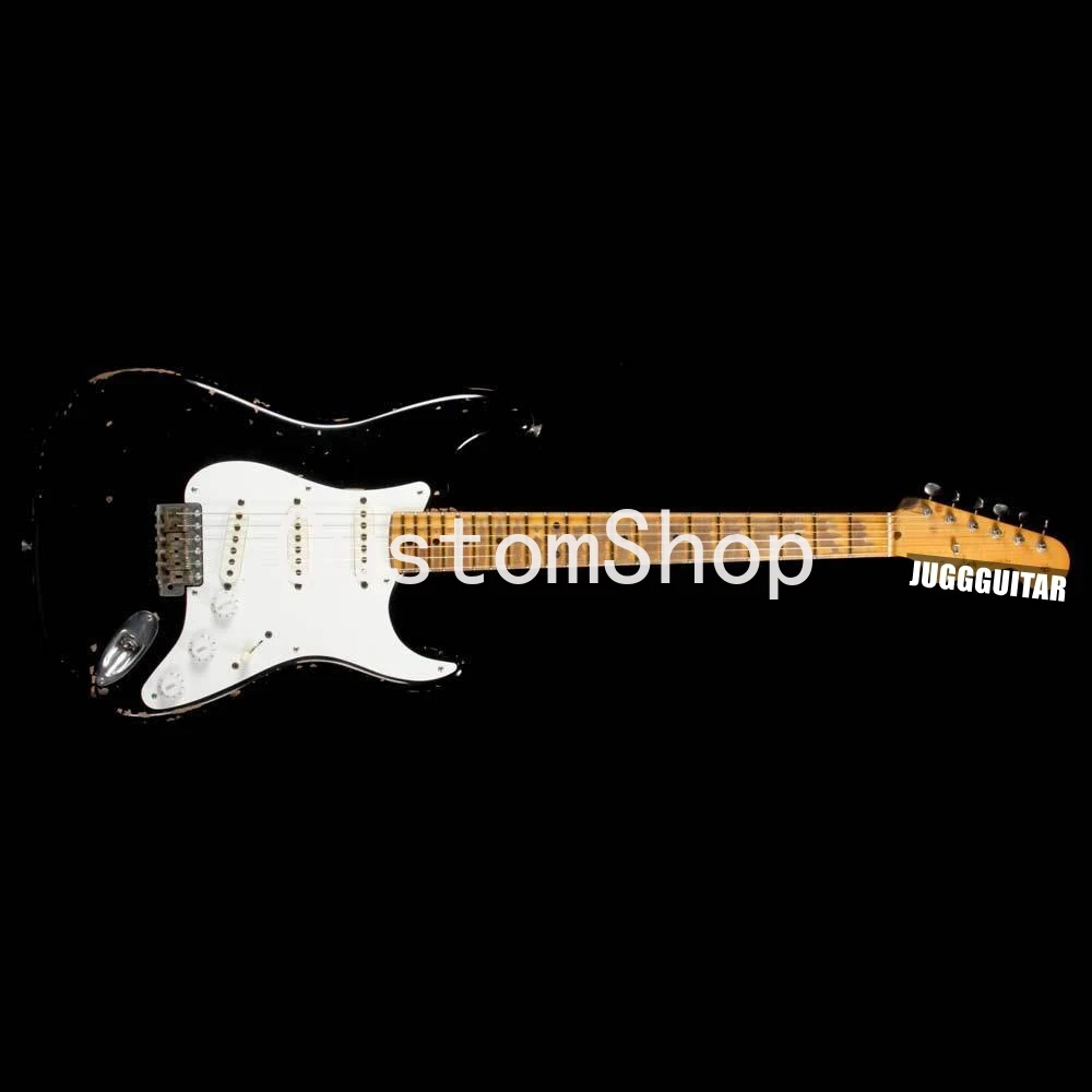 

Custom Eric Clapton Blackie Tribute Heavy Relic Black Nitrocellulose ST Masterbuilt John English Electric Guitar Cigarette