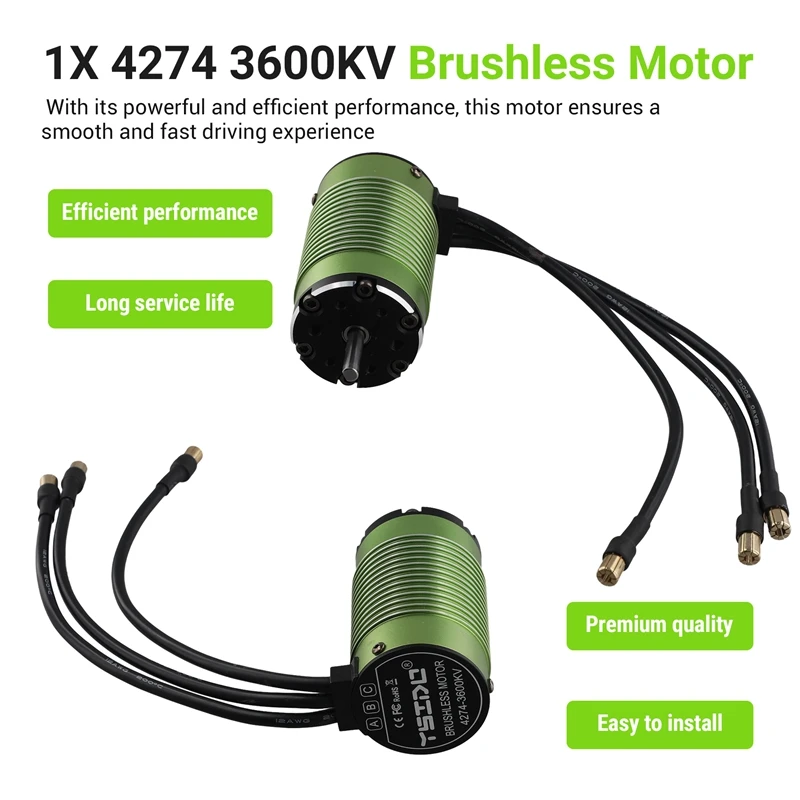 YSIDO 4274 3600KV Бесщеточный двигатель для RC ARRMA TRAXXAS EDF Лодка 1/8 Автомобиль Monster Truck Off Road