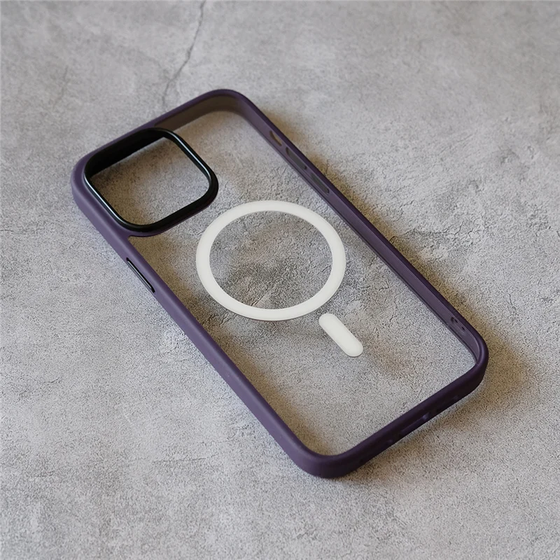 

Simple Magnetic MagSafing Transparent shockproof case For iphone 14 14pro 14pro max protective bumper Wireless Charger cover