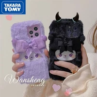 takara tomy hello kitty for iphone 13 pro 13 pro max plush cover for iphone 12 pro 12 pro max 11 pro max cartoon silicone case