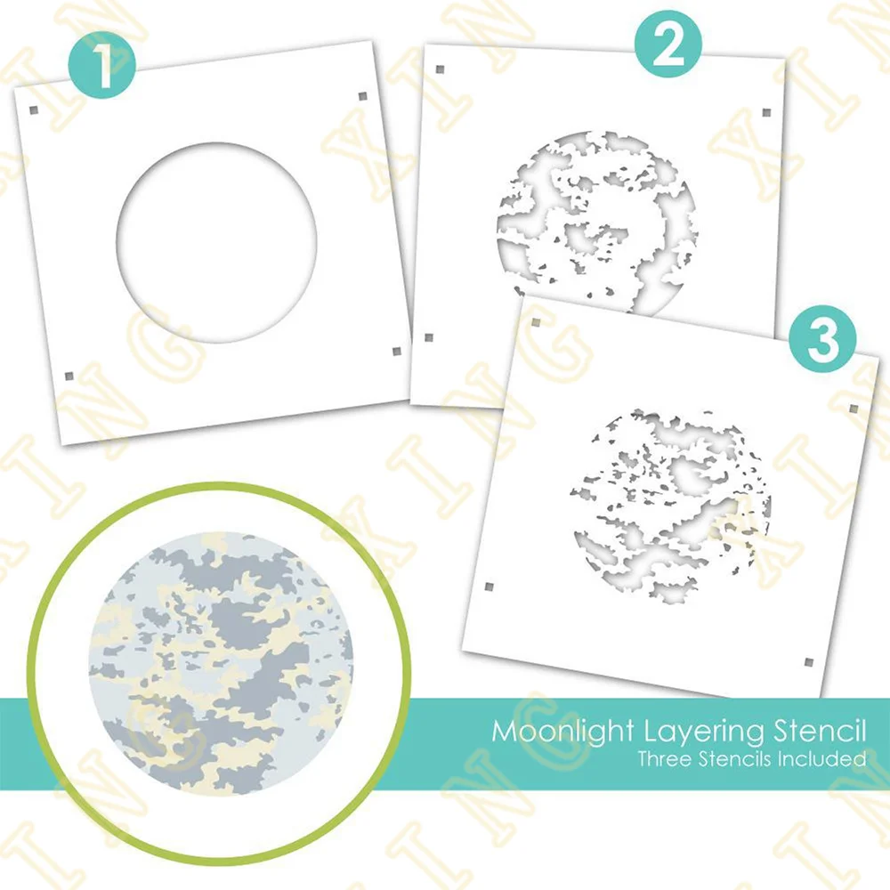 

Newest Moonlight Layering DIY Layering Stencils Wall Painting Scrapbook Coloring Embossing Album Decorative Paper Card Template
