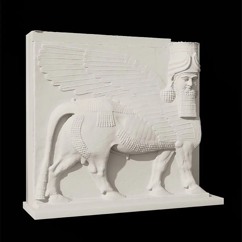 Гипсовая скульптура крылатая голова коровы