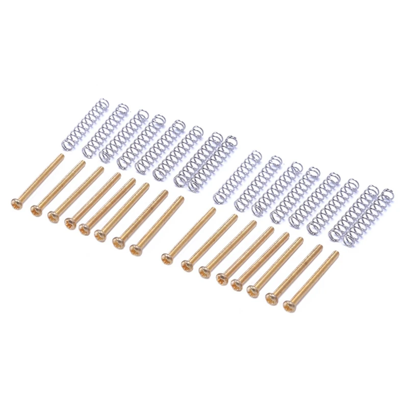 

16 шт. M2.5 x 32 мм хамбакер Для электрогитары регулировка высоты винт и пружинный шаг 0,4 мм-Золотой