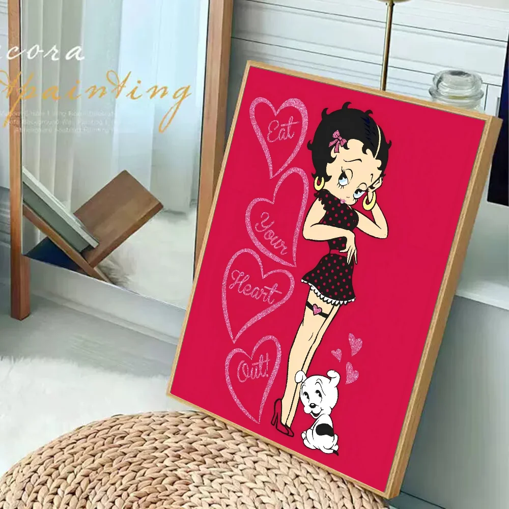 B-Betty-Cute-Boop Anime Good Quality Prints And Posters Waterproof Paper Sticker Coffee House Bar Wall Stickers