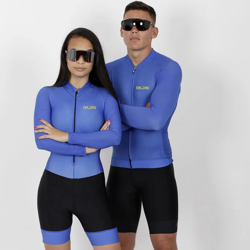 

Летняя команда триатлона Raudax, комплект унисекс, велосипедная Джерси, цельный комбинезон, короткий рукав, Женский комплект, гелевая подкладк...