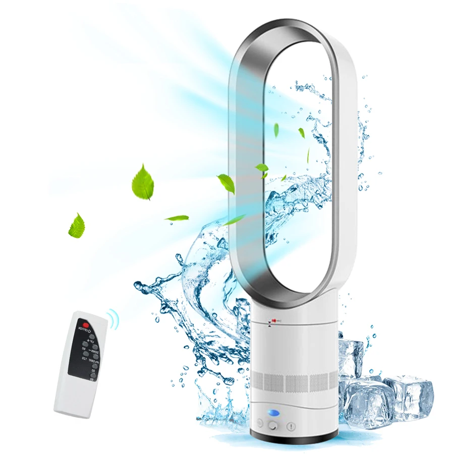 Household 40W Silent Bladeless Fan Air Conditioner Tower Fan 220V/110V Cooler Negative Ions Safety Circulating Shaking Head