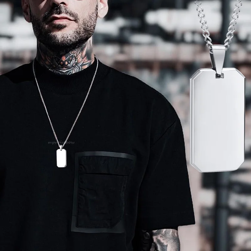 

Dog Tags Necklace, Men's Pendants,Stainless Steel Dog Tag Necklaces For Men Gift