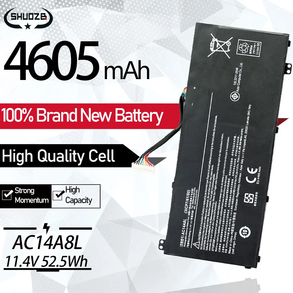 

Аккумулятор для ноутбука AC14A8L для Acer Aspire VN7-571 VN7-571G VN7-591 VN7-591G V15 Nitro MS2391 KT.0030G.001 11,4 V