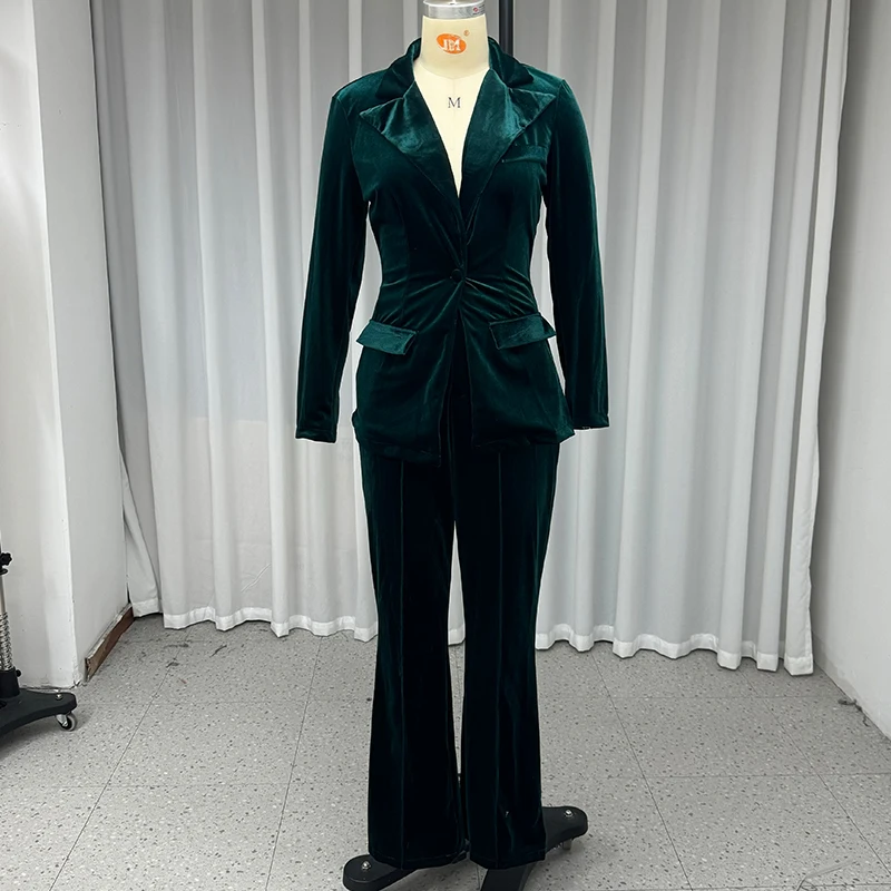 Weaytobele женский комплект из 2 предметов осенний офисный простой бархатный топ с