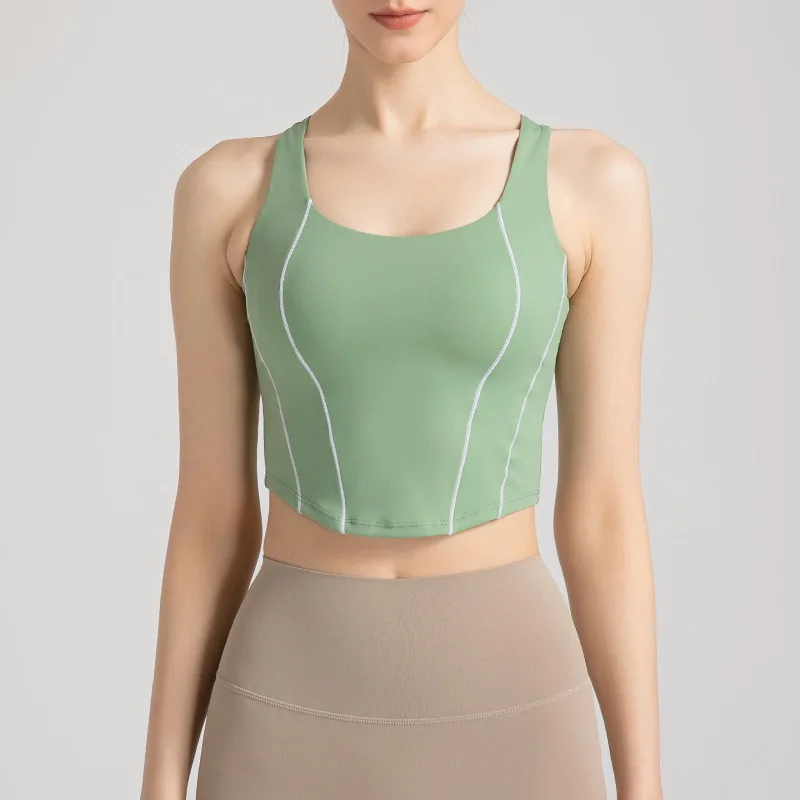 

Весеннее Спортивное нижнее белье с расширенным подолом, Женский цельный бюстгальтер, верхняя одежда, топ 2023, Женский Топ