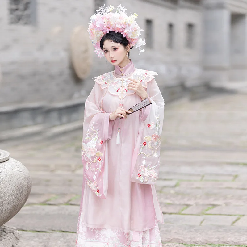 Оригинальная юбка Hanfu Female Ming Heavy Industry с вышивкой на лице лошади Tang Han Elements Весна и