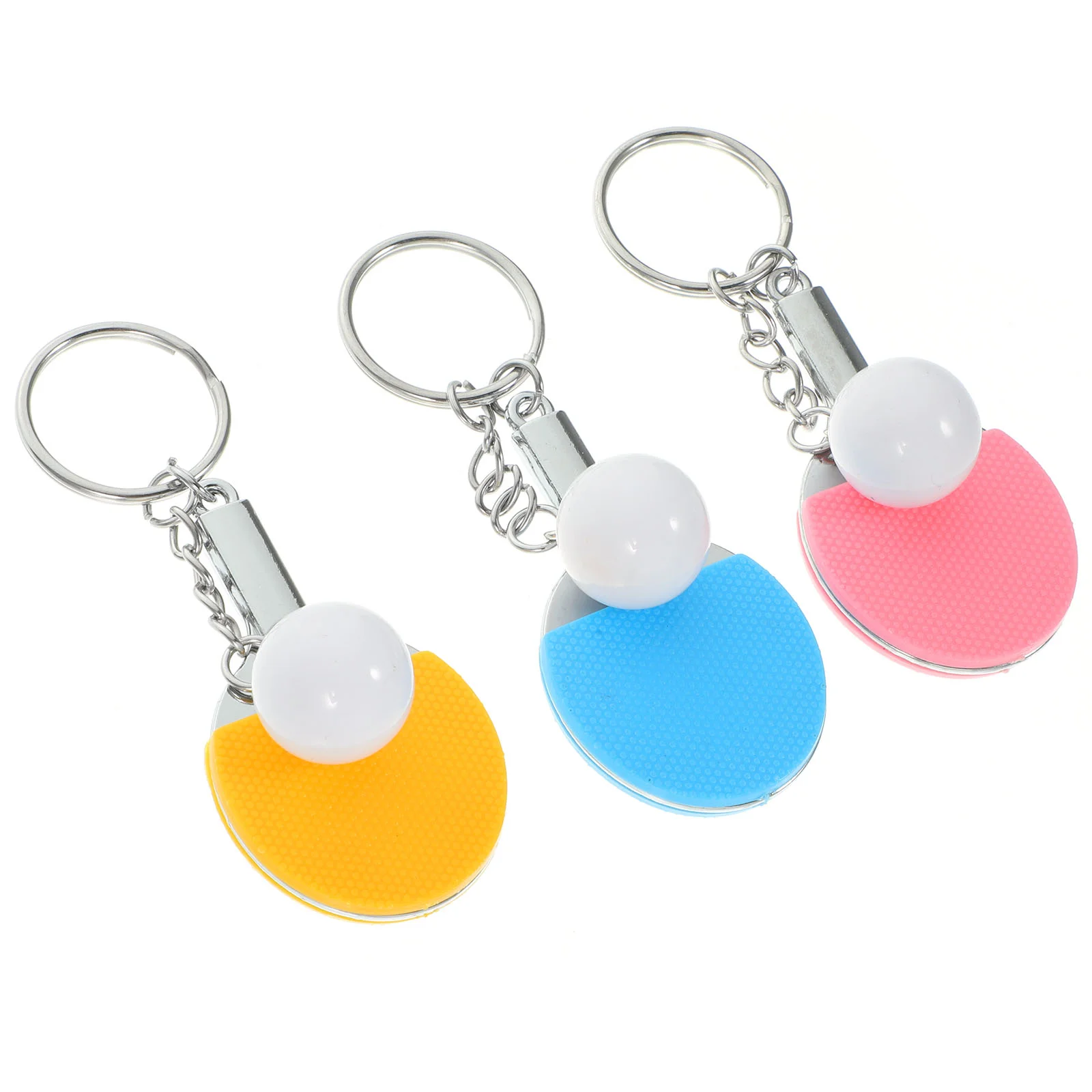 

3 Pcs Table Tennis Gifts Sports Ball Keyrings Decor Keychains Pendants Themed