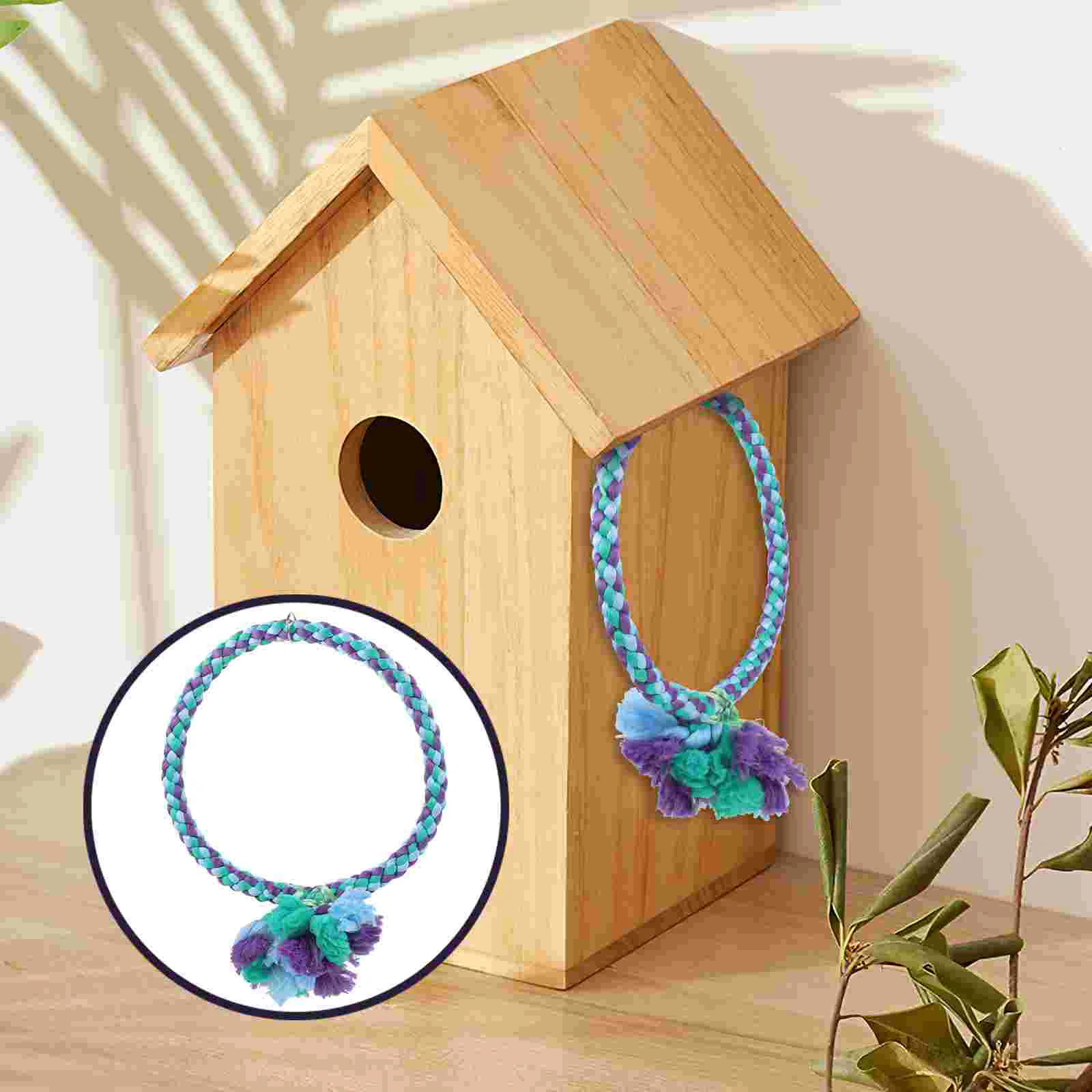 

Parrot Cotton Rope Hanging Swing Parrot Cage Circle Swing for Parakeets Cockatiels