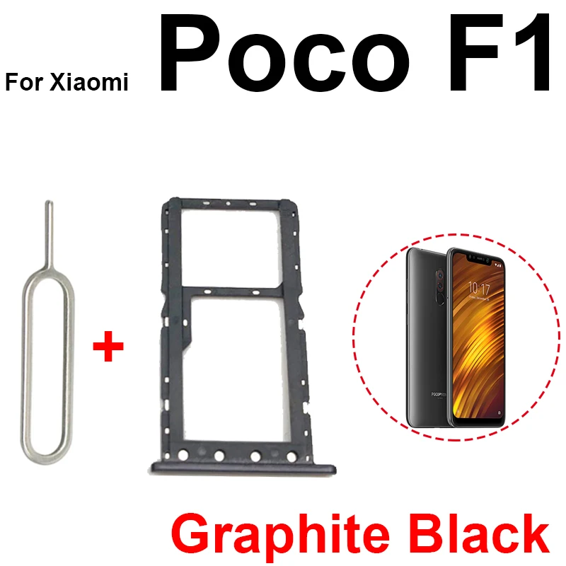 Держатель лотка для SIM-карты для Xiaomi Mi Pocophone Poco F1 Micro SIM SD Держатель слота для карты Адаптер Разъем Ремонт Запасные части Poco F1 (art.: 3920c478dfa46) - 3920c478dfa46