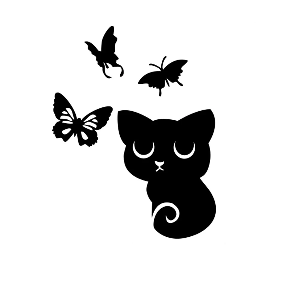 

Kitten Butterfly Mirrors Wall Sticker Aesthetic Room Decor Mirror Stickers for Living Espejos Decorativos Small Mirror