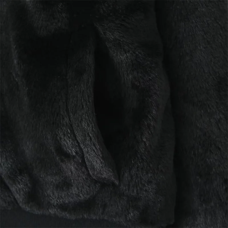 KEYANKETIAN 2024 новое зимнее женское черное пальто с капюшоном из искусственного меха