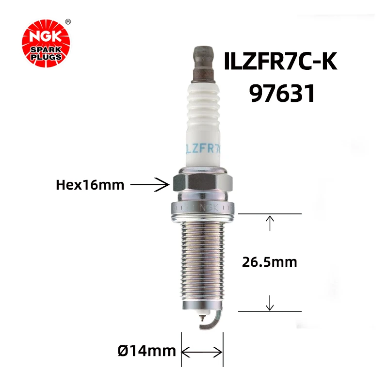 Фото Свеча зажигания NGK Iridium Platinum ILZFR7C-K 97631 подходит для Shenbao Zhixing. №3