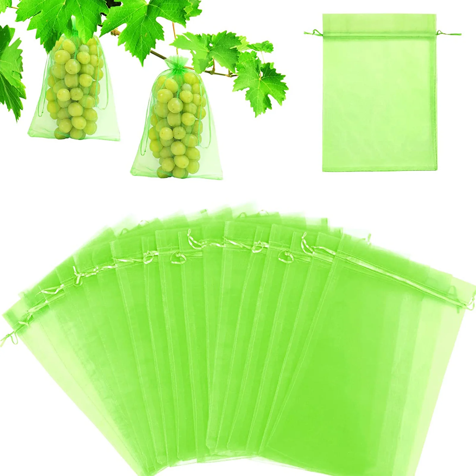 

50Pcs Fruit Protection Bag Grapes Garden Mesh Bags Fruit Protection Bags Agricultural Orchard Pest Control Anti-Bird Netting